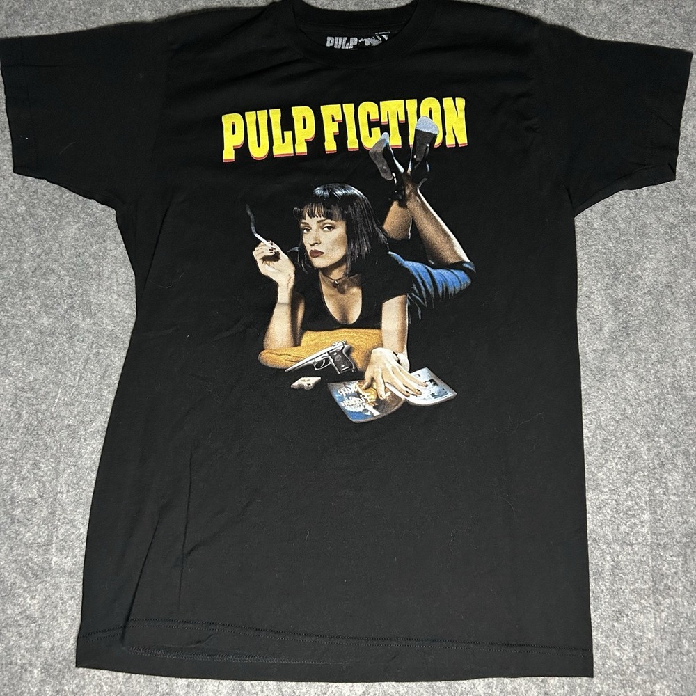 Pulp Fiction Men's Medium Black Graphic Movie Promo Retro T-shirt